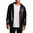thumbnail image 1 of INSPIRE CHIC Holographic Jackets for Men's Long Sleeves Metallic Hoodie Coat, 1 of 5