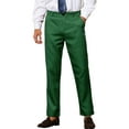 thumbnail image 1 of INSPIRE CHIC Men's Pants Houndstooth Checked Slim Fit Zipper Closure Dress Pants 32 Green Black, 1 of 4