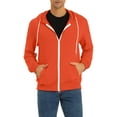 thumbnail image 1 of INSPIRE CHIC Men's Hoodies Long Sleeves Solid Zip Up Knit Sweatshirt Jackets Orange XL, 1 of 6