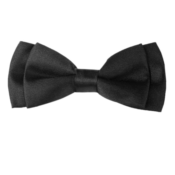 INSPIRE CHIC Men's Adjustable Neck Pre-Tied Party Prom Tuxedo Bowknot Bowtie Black 2 Layers