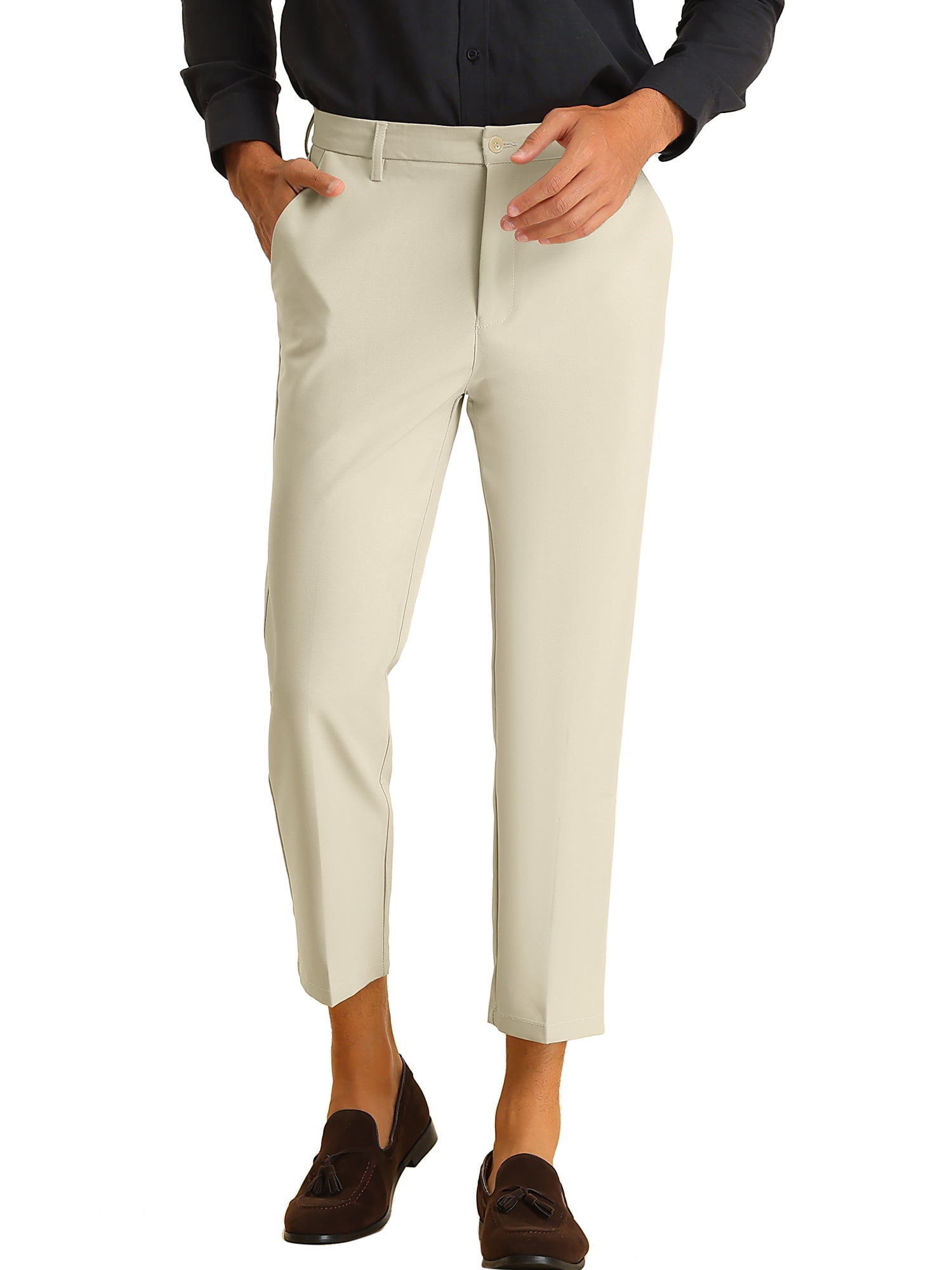 Mens slim fit cheap ankle dress pants