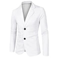 thumbnail image 1 of Lars Amadeus Men's Notched Lapel Long Sleeves Knit Blazer with Pockets White 38, 1 of 3