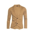 thumbnail image 1 of Lars Amadeus Men's Blazers Notched Lapel Long Sleeve Knit Blazer with Pockets, 1 of 7