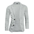 thumbnail image 1 of Lars Amadeus Men's Blazers Notched Lapel Long Sleeve Knit Blazer with Pockets, 1 of 7