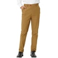 thumbnail image 1 of INSPIRE CHIC Men's Business Pants Casual Printed Slim Fit Flat Front Dress Pants Khaki 32, 1 of 6