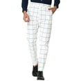 thumbnail image 1 of Lars Amadeus Men's Business Plaid Pants Casual Slim Fit Checked Dress Trousers, 1 of 6