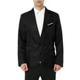 thumbnail image 1 of INSPIRE CHIC Men's Blazer One Button Notched Lapel Chest Pocket Front Flap Blazer 2XL Black, 1 of 5