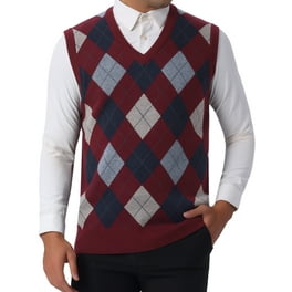 Dockers Mens Cabernet Red Soft Acrylic V-Neck Cable Knit Sweater