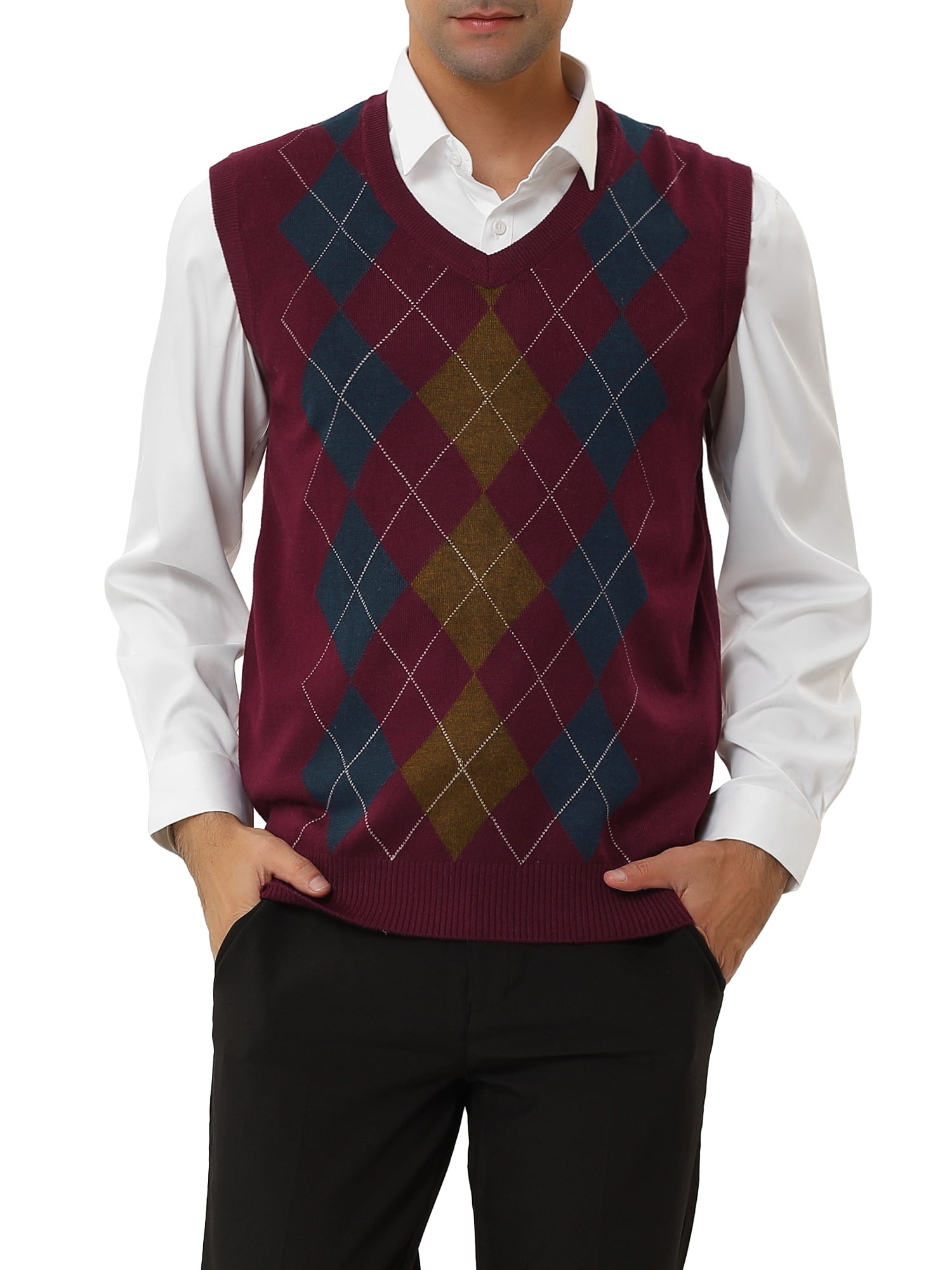 Mens argyle store sleeveless sweater
