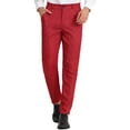 thumbnail image 1 of INSPIRE CHIC Men's Casual Geometric Printed Color Block Flat Front Dress Pants 36 Red, 1 of 7