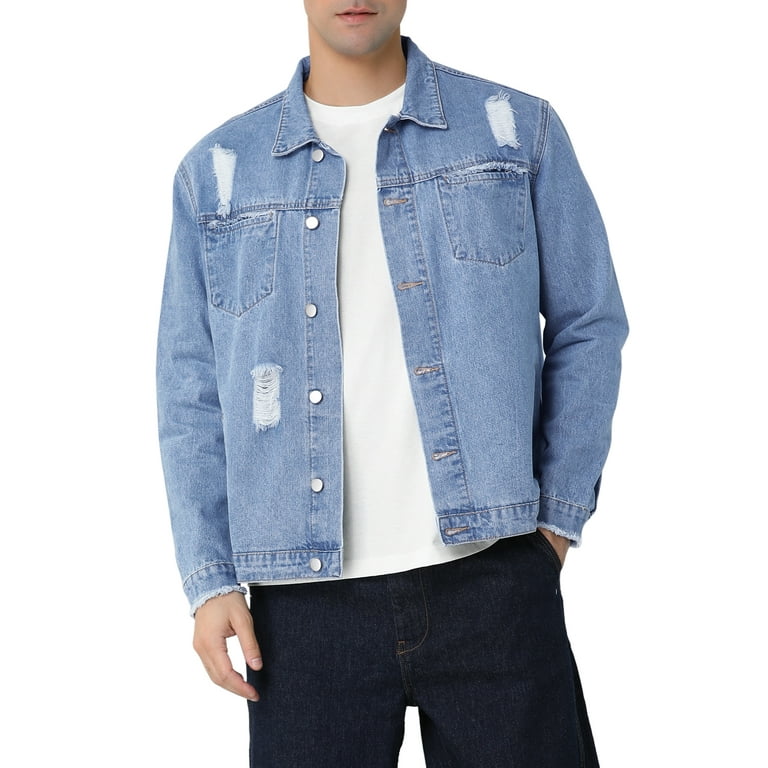 Full Sleeve Casual Wear Mens Blue Denim Jackets