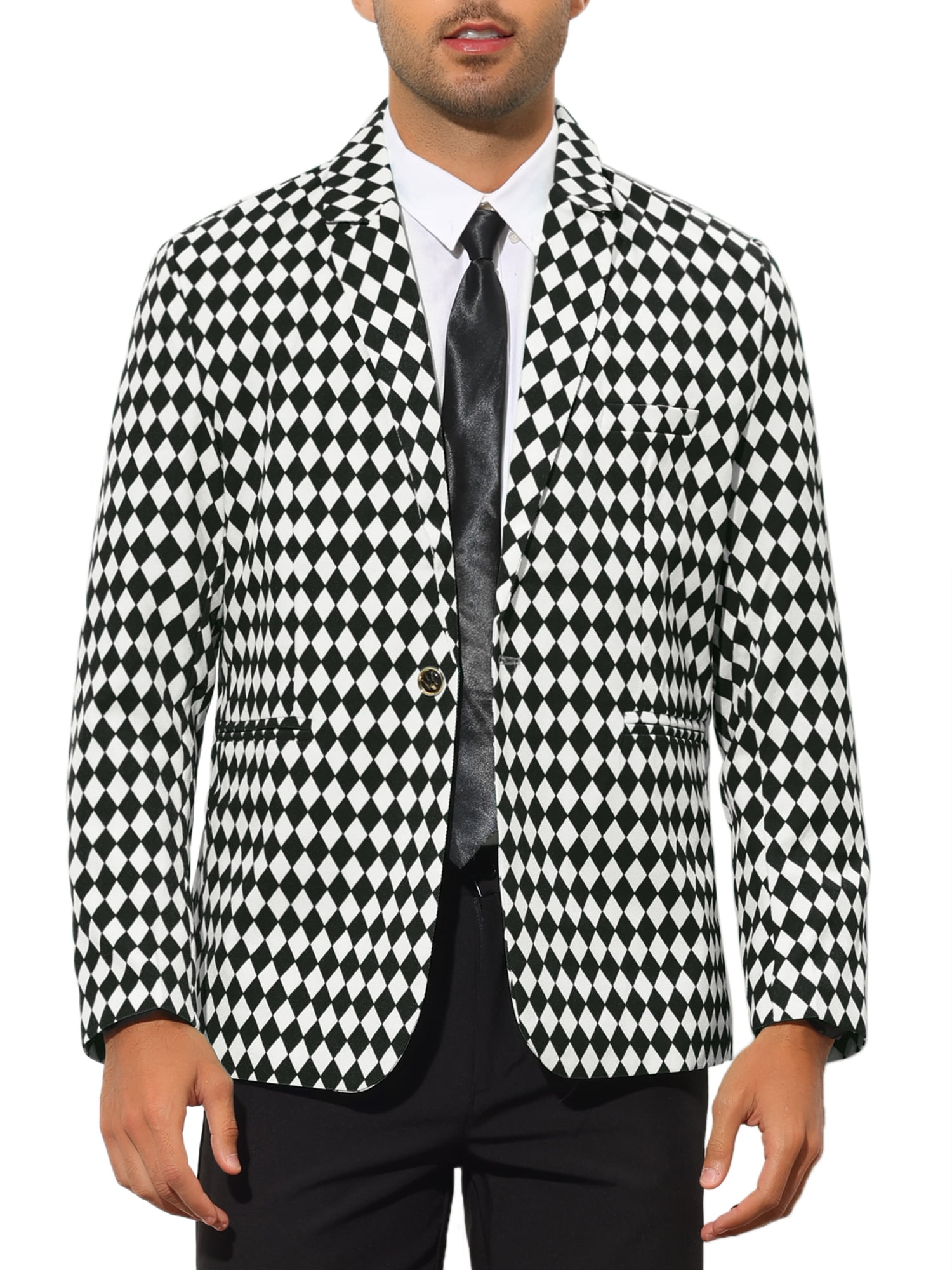 Lars Amadeus Men's Checked Blazer Slim Fit Casual Lightweight Plaid ...
