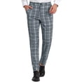 thumbnail image 1 of Lars Amadeus Men's Checked Prom Trousers Formal Plaid Suit Pants, 1 of 6