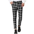 thumbnail image 1 of Lars Amadeus Men's Classic Plaid Business Regular Fit Pencil Dress Pants, 1 of 6