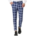 thumbnail image 1 of Lars Amadeus Men's Classic Plaid Business Regular Fit Pencil Dress Pants, 1 of 6