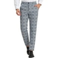 thumbnail image 1 of Lars Amadeus Men's Classic Plaid Dress Flat Front Checked Office Prom Trousers, 1 of 6