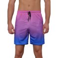 thumbnail image 1 of INSPIRE CHIC Men's Contrasting Colors Patterned Beach Swimming Board Shorts 34 Blue, 1 of 5