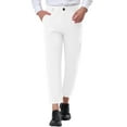 thumbnail image 1 of Lars Amadeus Men's Cropped Dress Business Pants Straight Fit Flat Front Suit Trousers, 1 of 6