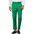 thumbnail image 1 of Lars Amadeus Men's Cropped Dress Pant Flat Front Solid Color Business Trousers, 1 of 5
