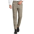 thumbnail image 1 of Lars Amadeus Men's Dress Checked Flat Front Business Plaid Formal Pants, 1 of 6