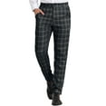 thumbnail image 1 of Lars Amadeus Men's Dress Checked Flat Front Business Plaid Formal Pants, 1 of 6