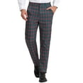 thumbnail image 1 of INSPIRE CHIC Men's Dress Pant Flat Front Stretch Business Plaid Pants, 1 of 6