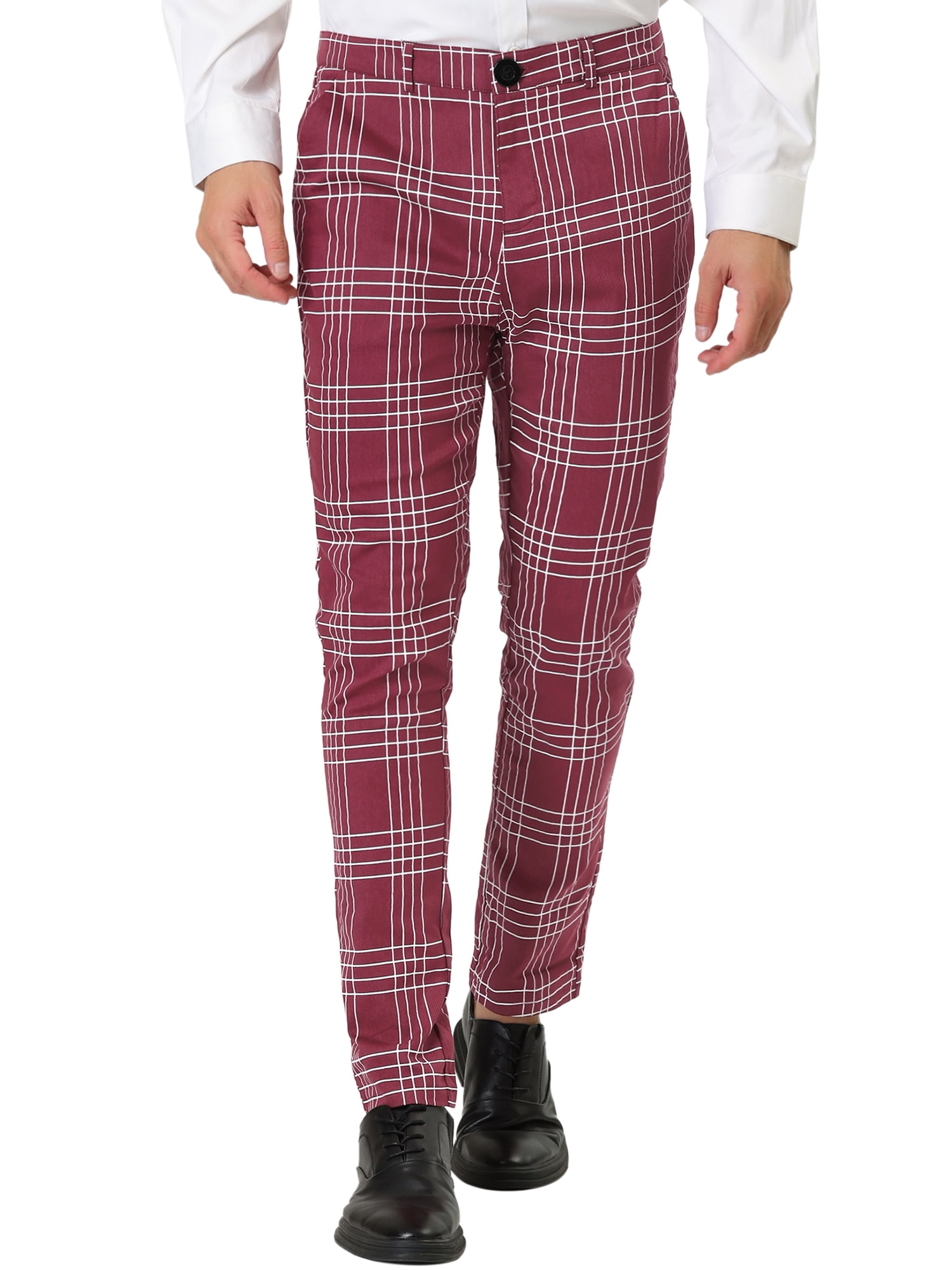 Autumn Men Plaid Pants Casual Trousers Man Cotton Slim Fit Men Skinny Grid  Joggers-Grey_S price in UAE | Amazon UAE | kanbkam