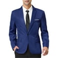 thumbnail image 1 of INSPIRE CHIC Men's Dress Slim Fit Blazer Single Breasted One Button Prom Suit Sports Coat 2XL Navy Blue, 1 of 7