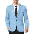 thumbnail image 1 of INSPIRE CHIC Men's Dress Slim Fit Blazer Single Breasted One Button Prom Suit Sports Coat XL Light Blue, 1 of 7