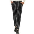 thumbnail image 1 of INSPIRE CHIC Men's Dress Stripe Pants Slim Fit Flat Front Business Trousers 34 Black, 1 of 6
