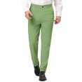 thumbnail image 1 of INSPIRE CHIC Men's Dress Trousers Solid Color Flat Front Skinny Business Pants Green 40, 1 of 6
