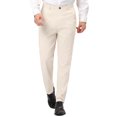 thumbnail image 1 of INSPIRE CHIC Men's Dress Trousers Solid Color Flat Front Skinny Business Pants Beige 32, 1 of 6