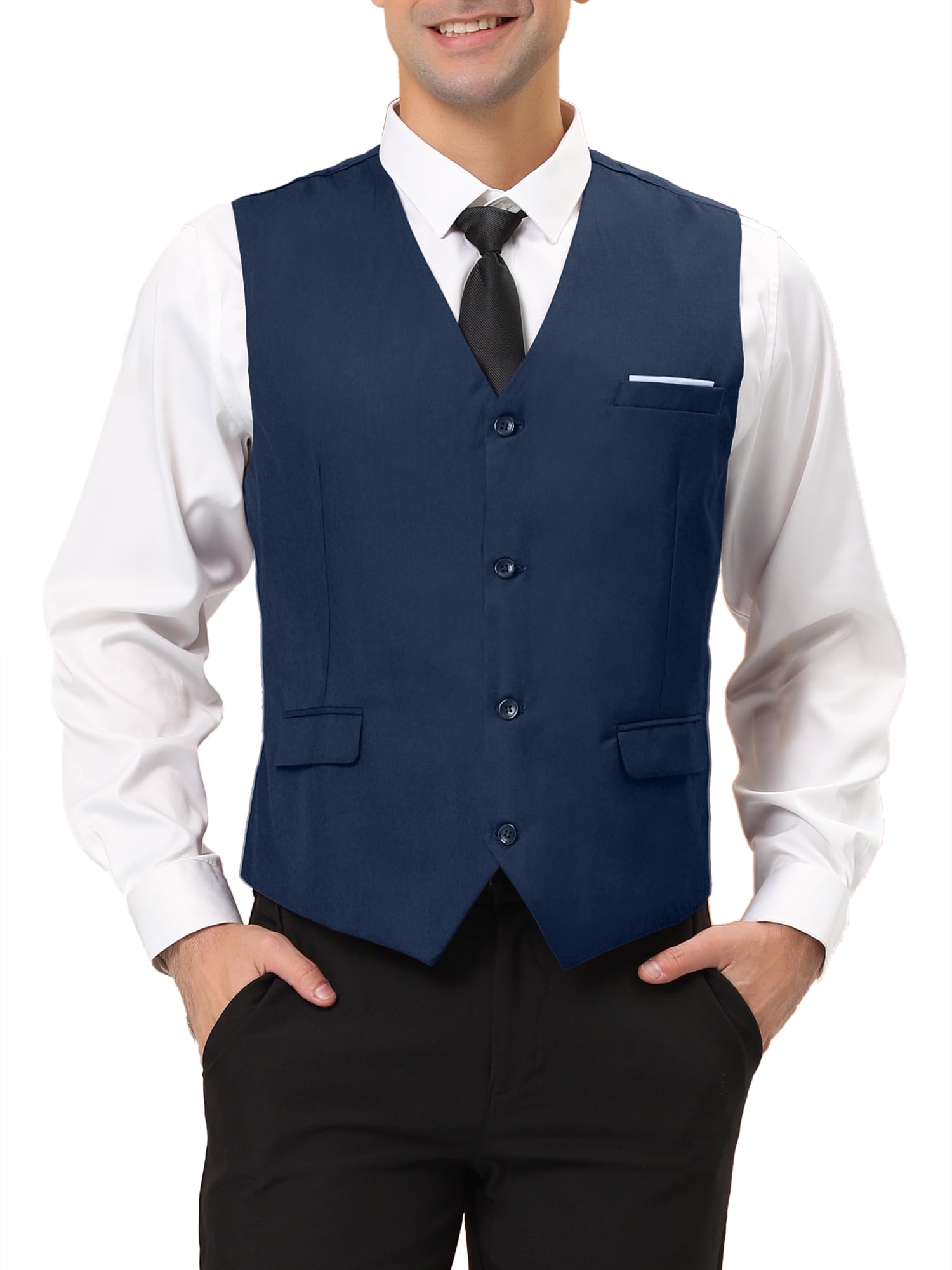 Mens Formal Sleeveless Single-Breasted Suit Business Dress Waistcoat Tops  Vest | eBay