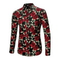 thumbnail image 1 of Lars Amadeus Men's Flower Palm Long Sleeve Button Down Hawaiian Shirt, 1 of 7