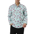 thumbnail image 1 of Lars Amadeus Men's Flower Palm Long Sleeve Button Down Hawaiian Shirt, 1 of 7