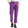 thumbnail image 1 of INSPIRE CHIC Men's Formal Flat Front Skinny Office Prom Cropped Dress Pants 28 Purple, 1 of 4