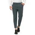 thumbnail image 1 of Lars Amadeus Men's Formal Flat Front Skinny Office Prom Cropped Dress Pants, 1 of 6