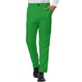 thumbnail image 1 of INSPIRE CHIC Men's Formal Flat Front Straight Fit Solid Prom Dress Pants 30 Dark Green, 1 of 6