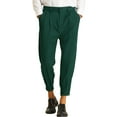 thumbnail image 1 of INSPIRE CHIC Men's Formal Pants Pleated Front Zip Hem Tapered Cropped Pants 32 Dark Green, 1 of 5