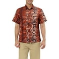 thumbnail image 1 of INSPIRE CHIC Men's Shirts Regular Fit Short Sleeve Leopard Print Casual Button-Down Shirt S Tiger Print, 1 of 5