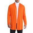 thumbnail image 1 of INSPIRE CHIC Men's Jackets Cardigan Shawl Lapel Long Sleeve Regular Fit Open Front Top L Orange, 1 of 5