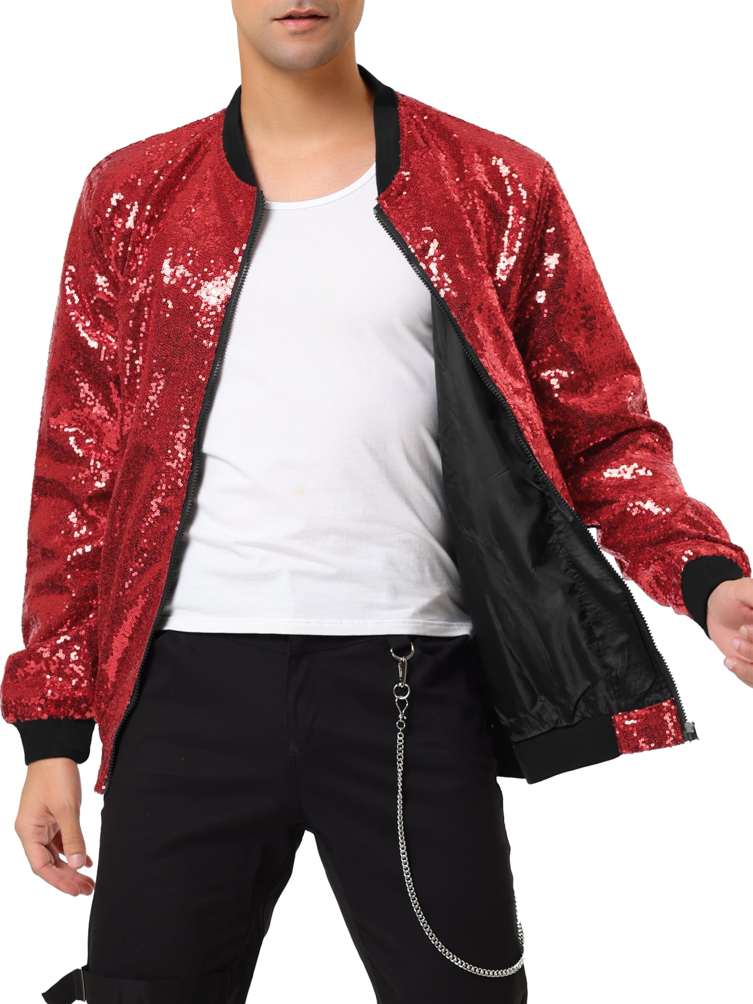 Glitter leather outlet jacket