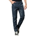 thumbnail image 1 of INSPIRE CHIC Men's Pants Faux Leather Slim Fit Zip-Fly Solid Pants 34 Navy Blue, 1 of 5