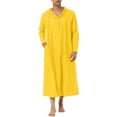 thumbnail image 1 of INSPIRE CHIC Men's Nightshirt Long Sleeves Hooded Loungewear Nightgown Pajamas M Yellow, 1 of 6
