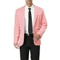 thumbnail image 1 of INSPIRE CHIC Men's Suit Jacket Notched Lapel Long Sleeve Single Vent Back One-Button Blazer 38 Pink, 1 of 6