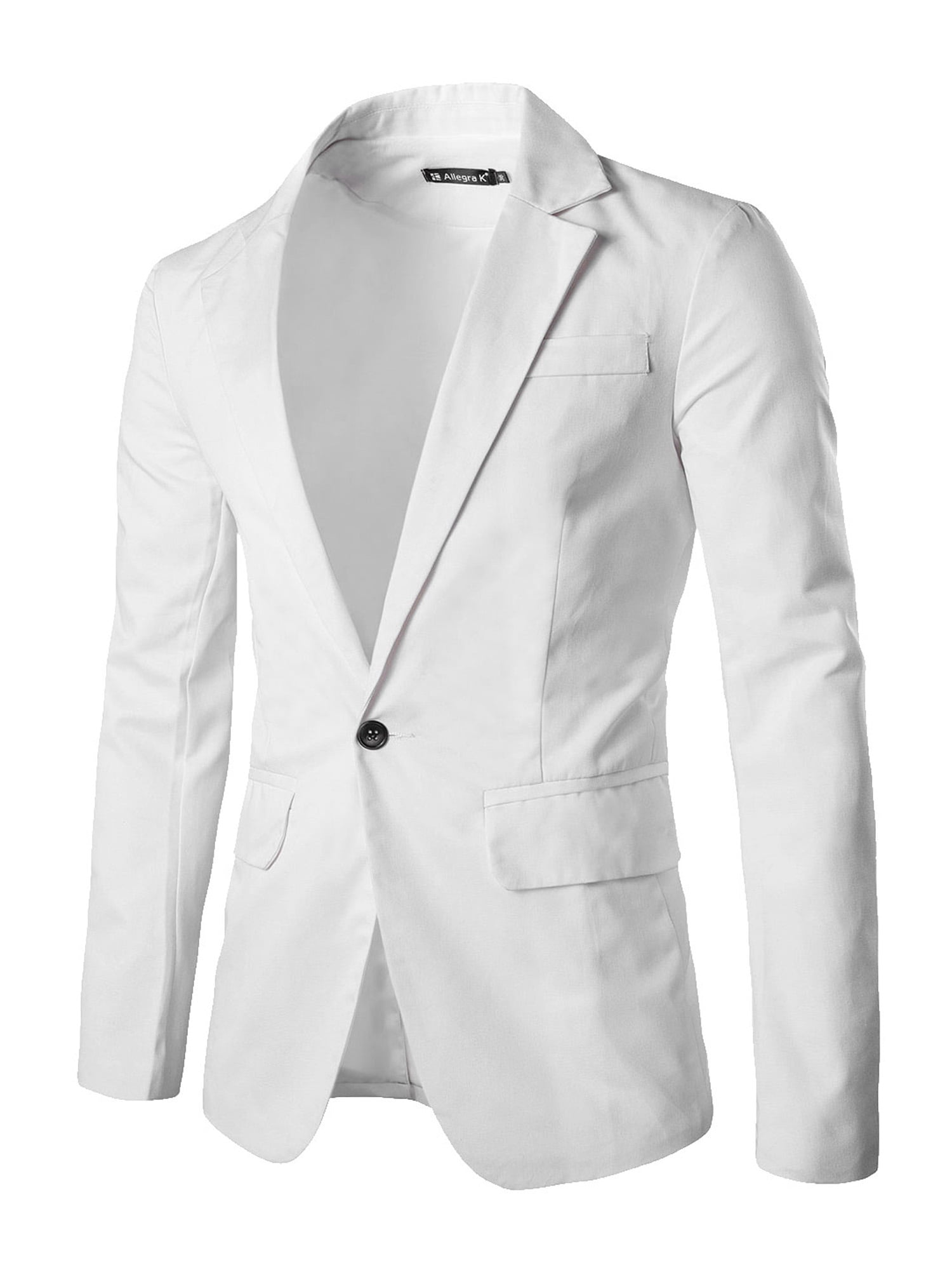 Lars Amadeus Men's Notched Lapel Long Sleeves Center-Vent Back One ...