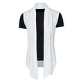 thumbnail image 1 of INSPIRE CHIC Men's Vest Open Front Asymetric Hem Sleeveless Cardigan Vest 50 White, 1 of 8