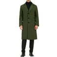 thumbnail image 1 of INSPIRE CHIC Men's Coats Single Breasted Lapel Collar Long Sleeve Back Slit Outerwear Coat S Olive Green, 1 of 7