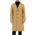 thumbnail image 1 of INSPIRE CHIC Men's Coats Single Breasted Lapel Collar Long Sleeve Back Slit Outerwear Coat XL Khaki, 1 of 7