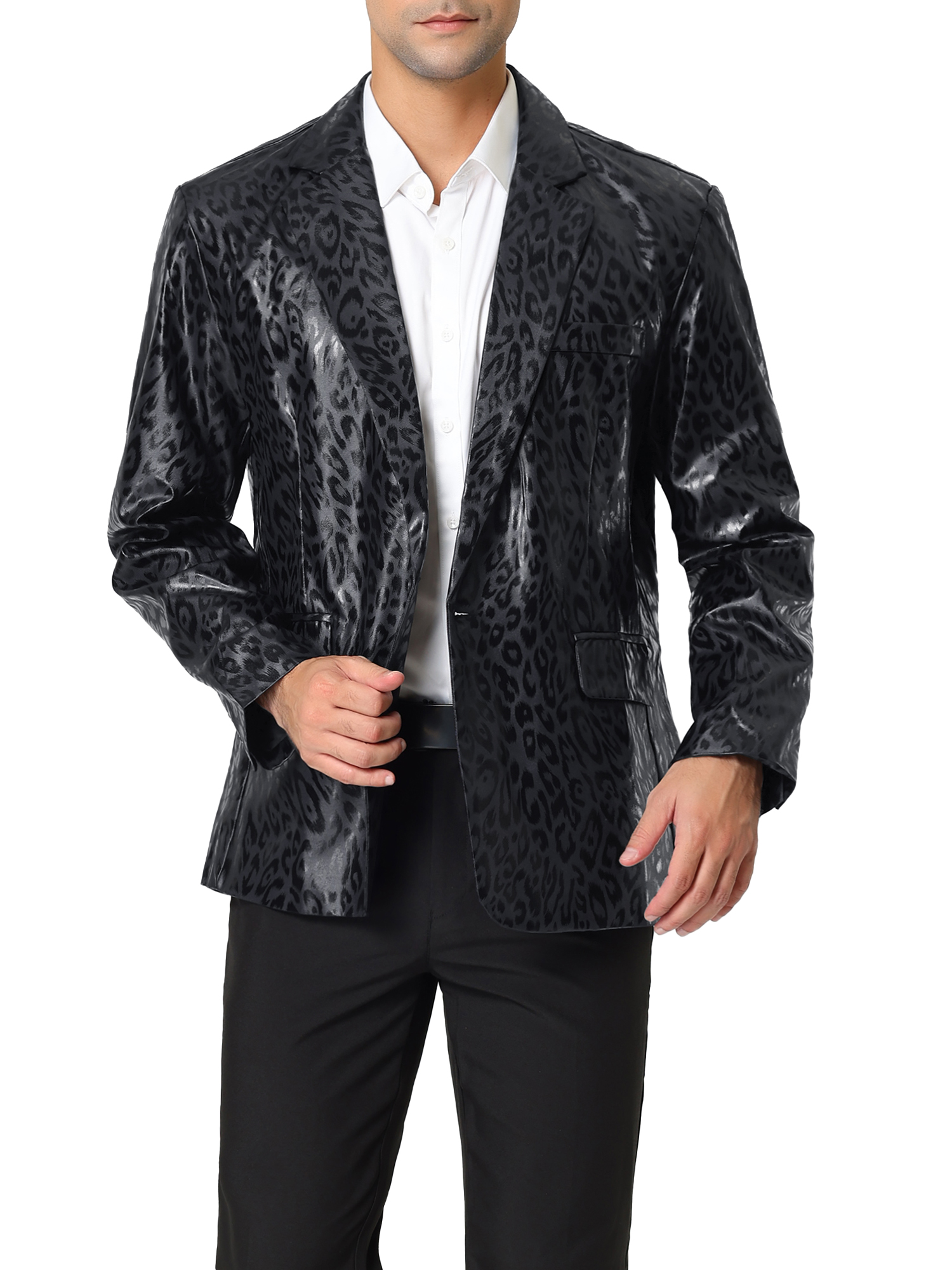 Men's Leopard Print Party Blazer By Lars Amadeus